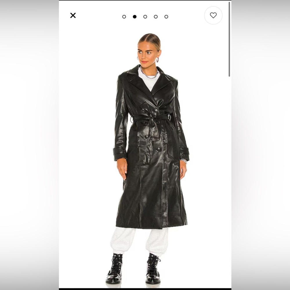 Revolve Bardot Faux Leather Trench Coat